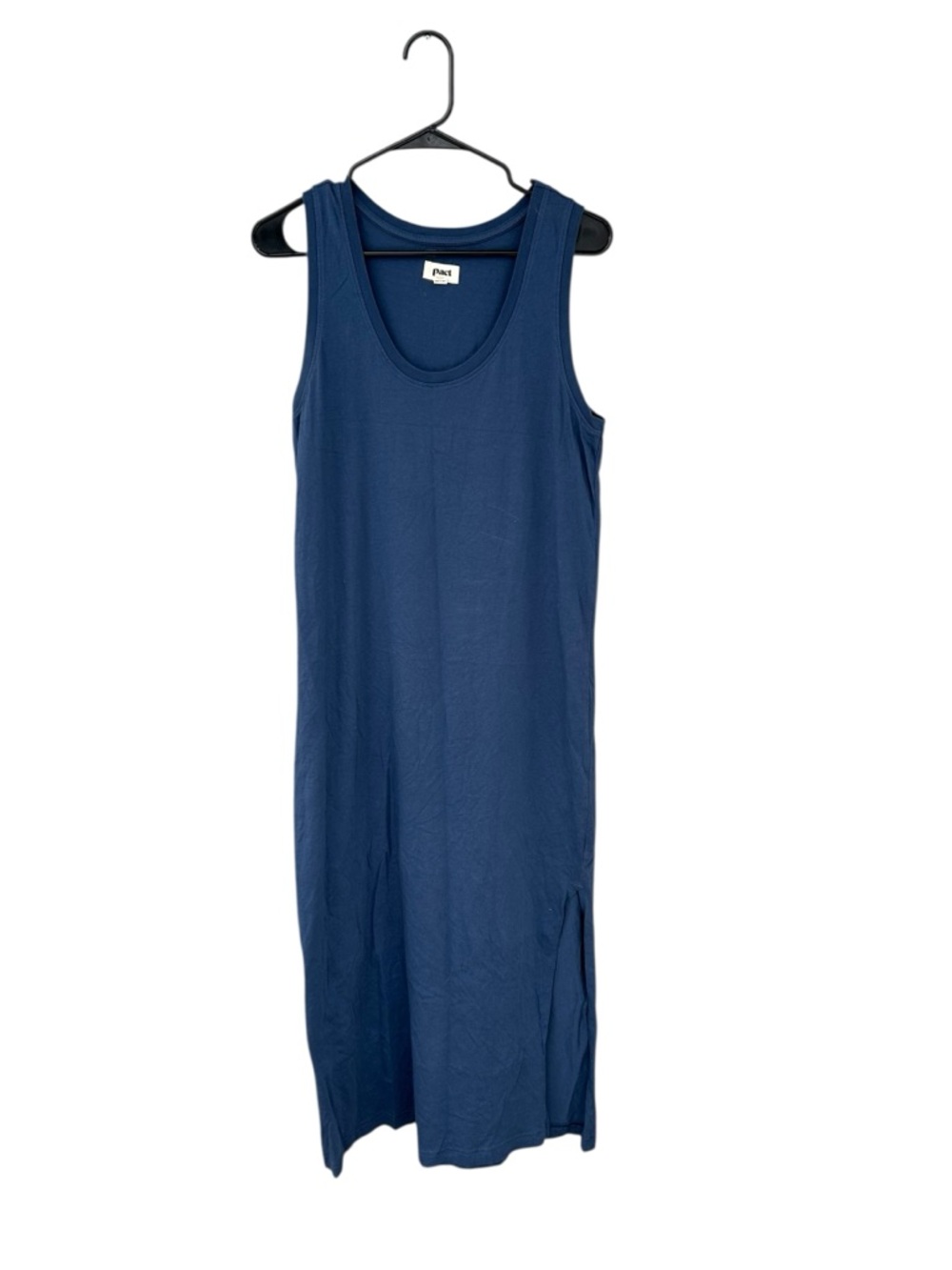 PACT Women’s Blue Midi Softspun Tank Dress - Organic Cotton - Size Medium - Picture 2 of 15